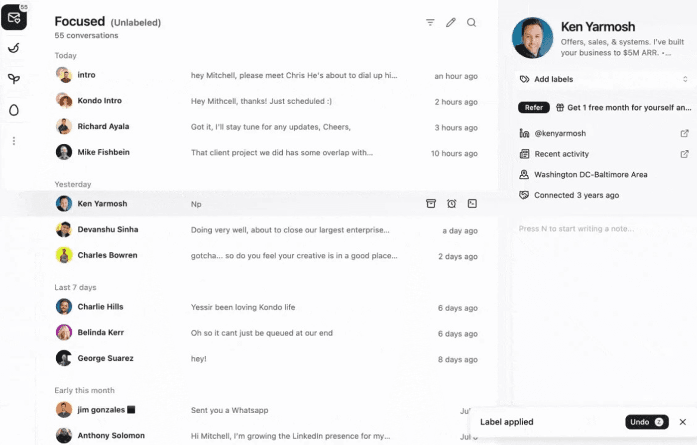 Kondo product interface