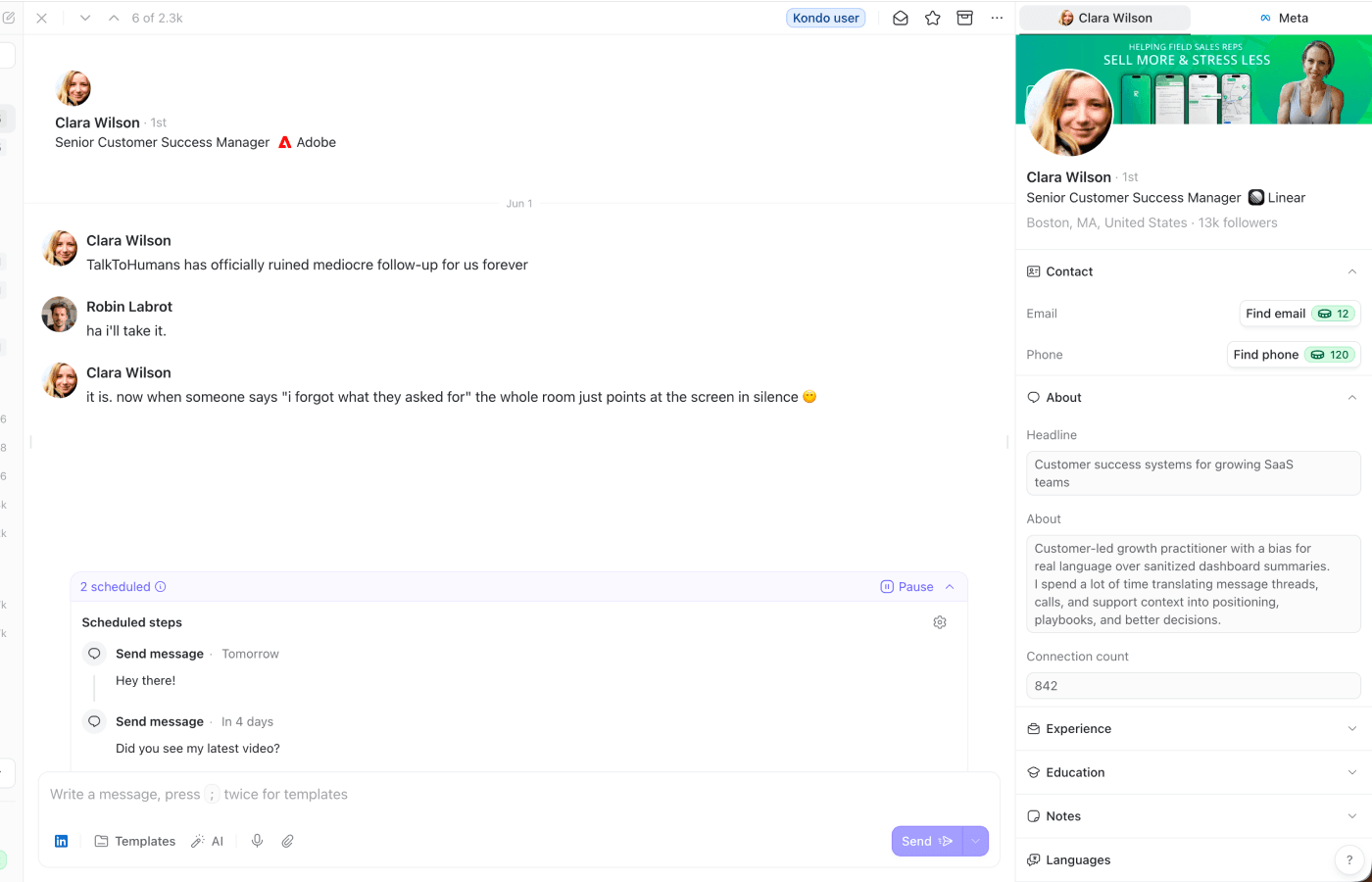TalkToHumans product interface