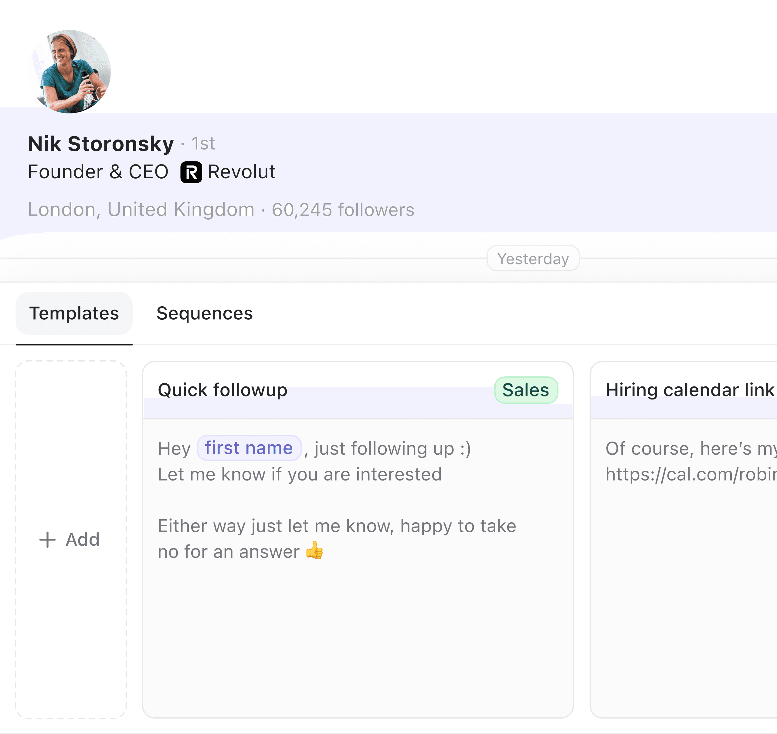 Save your template messages